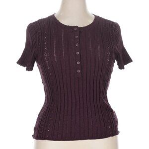 Like-New American Eagle Outfitters Short Sleeve Button Down Sweater Top